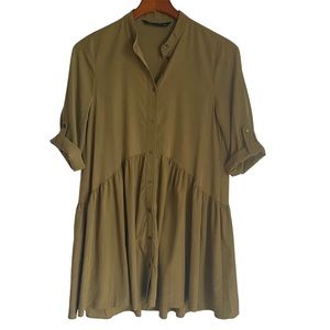 Zara Olive Shirt Dress